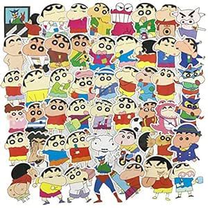 Crayon Shin-chan Anime Laptop Stickers 50pcs Pack, Cute Cartoon Vinyl ...