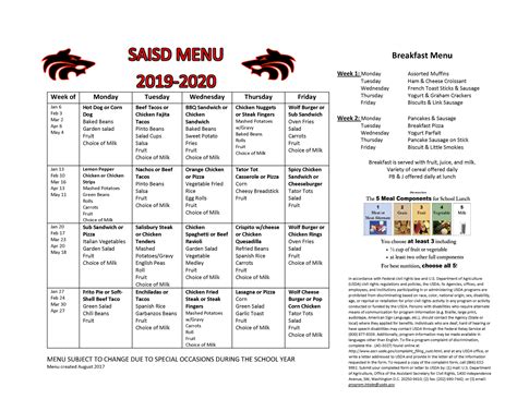 Ropes Isd Lunch Menu at William Santos blog