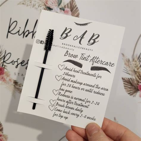 Brow Tint aftercare cards | Eyebrow Tint | Salon aftercare cards | Brow ...