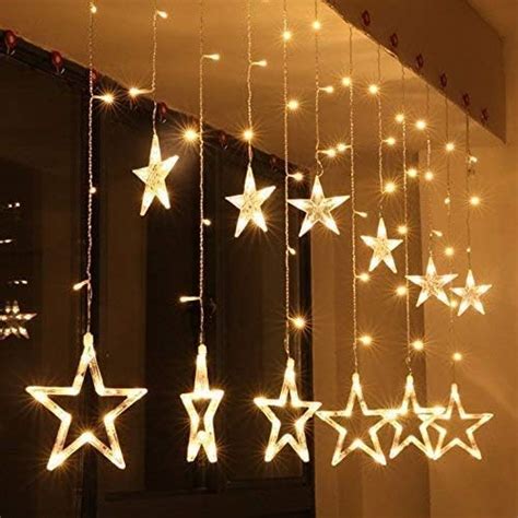 Desidiya 12 Stars 138 Led Curtain String Lights Window Curtain Lights ...