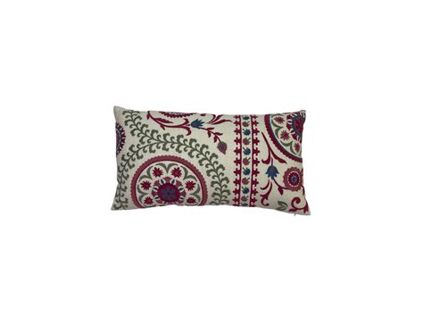 Tashkent Suzani Embroidered Off White Dusty Cushion Cover – House of Inari