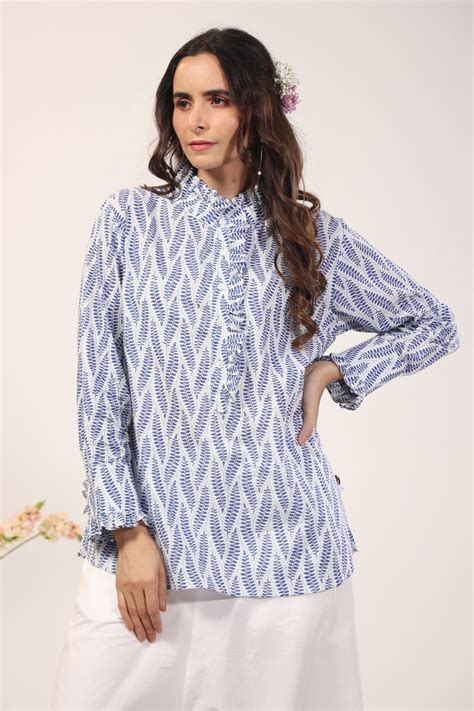 Skim Frilly Printed Tunic – Mayori Conscious Clothing