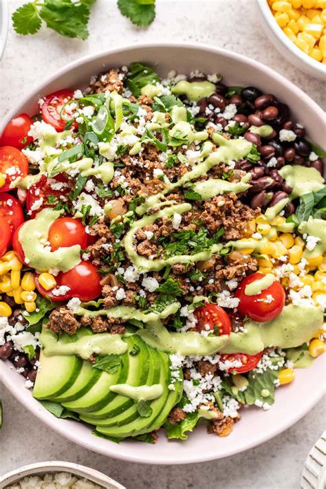 30-Minute Ground Beef Taco Salad Bowls - Well Seasoned Studio