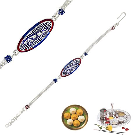 Khimji Silver One Stunning Designed with Beautiful Enamal Work Rakhi ...