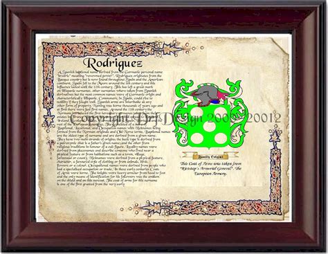 Amazon.com: DRFdesign Rodriguez Coat of Arms/Family Crest on Fine Paper ...