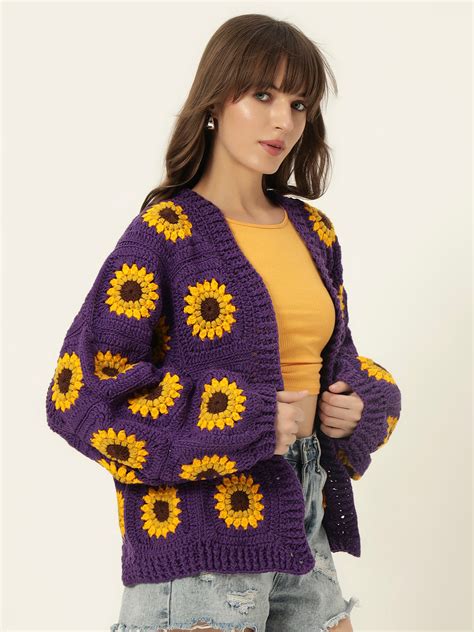 Rosemary Picnic Cardigan - Dark Purple – SUGERCANDY