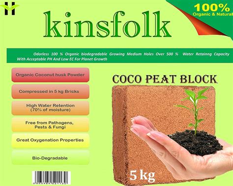 Kinsfolk COCOPEAT Block - 5 kg : Amazon.in: Garden & Outdoors