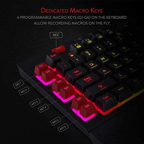 Redragon K512 Shiva RGB Backlit Membrane Gaming Keyboard | Premium High ...