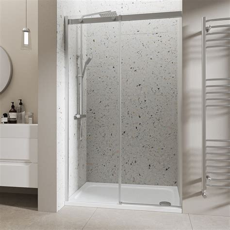 GRADE A1 - 1200mm Frameless Sliding Shower Door - Aqulia - Better Bathrooms