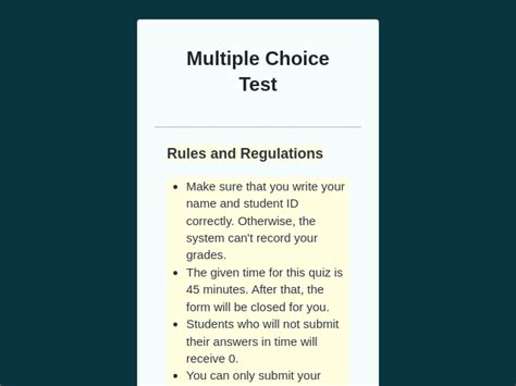 Image result for Multiple Choice Test Sample