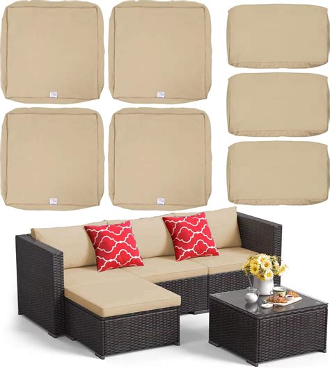 Amazon.com: 7Pack Outdoor Patio Cushions Pillows Replacement Covers Fit ...
