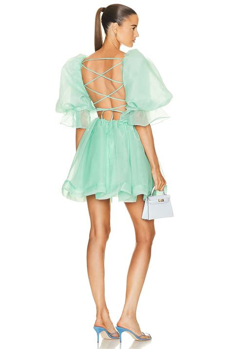 Aje Astrid Tie Back Mini Dress in Marine Green | FWRD