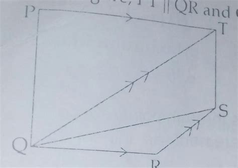 in the figure, PT is parallel to QR and QT is parallel to RS. Show that ...