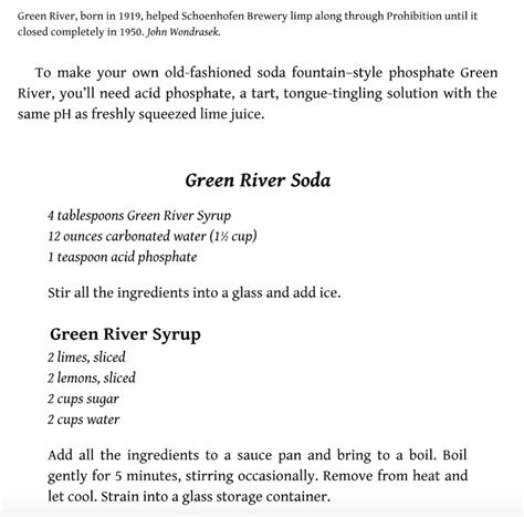 Green River Syrup Recipe