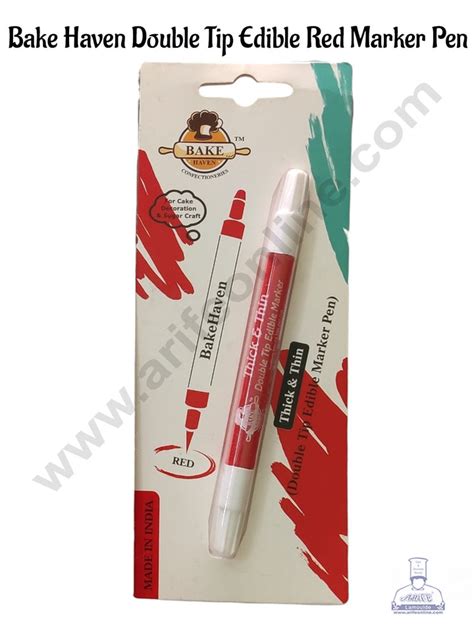 Bake Haven 1 Piece Double Tip Edible Red Marker Pen (SBBH-RED) – Arife ...