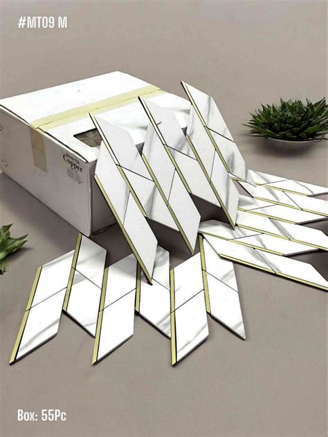 #MT09M White Self Adhesive Mosaic Tile (Box of 55 Pcs) (1 Tile Coverage ...