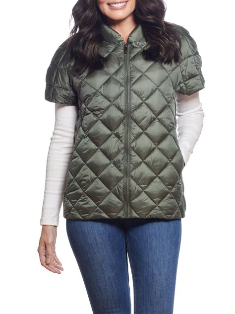 Martha Stewart Women’s Short Sleeve Packable Quilted Vest - Walmart.com