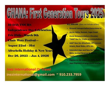 Ghana: First Generation Tours 2025, Greater Accra Region, 22 August to ...