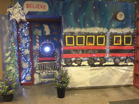 The polar express christmas door decorating contest train tracks – Artofit