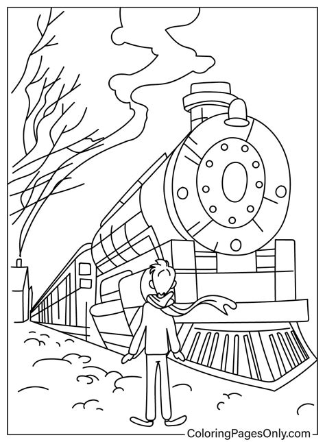 Polar Express Coloring Pages Free Printable