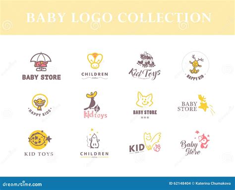 Vector Collection of Baby Logo. Stock Vector - Illustration of kids, dress: 62148404