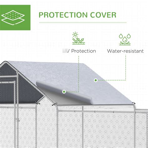 Tucker Murphy Pet™ Large Chicken Coop Run, Metal, Waterproof Cover ...