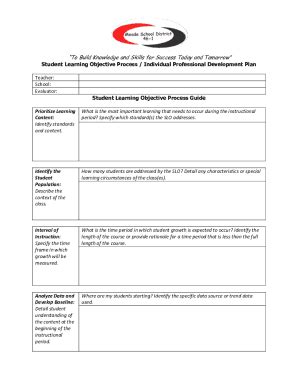 Fillable Online Student Learning Objective Process Guide Fax Email ...