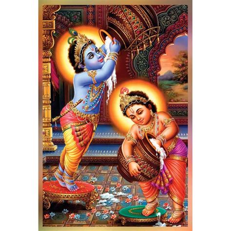 krishna balaram makkhan chor painting for living room