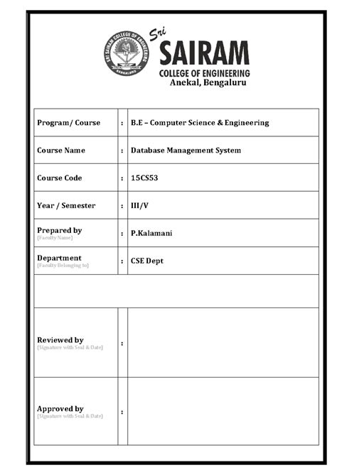 Module 2 - Dbms - Anekal, Bengaluru Program/ Course : B – Computer ...