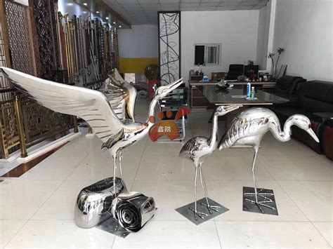 不锈钢动物仙鹤 - 卓景雕塑公司