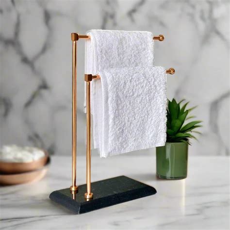 MASON HOME Melrose Hand Towel Stand - Black & Rose Gold 1pc |Heavy ...