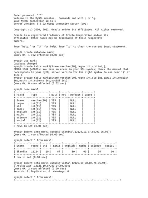 Image result for MySQL Queries in Document File