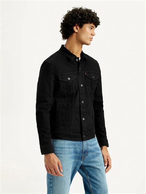 Men's Solid Black Spread Collar Jacket – Levis India Store