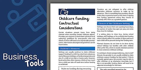 Childcare Funding: Contractual Considerations