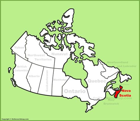 Nova Scotia location on the Canada Map - Ontheworldmap.com
