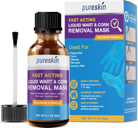 Amazon.com: Pureskin Wart Corn Removal for Feet: Salicylic Acid Plantar Wart Corn Remover ...