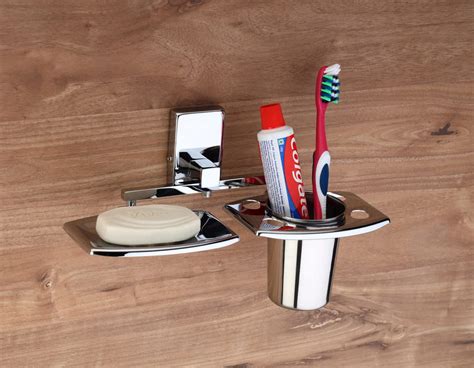 GLOXY ENTERPRISE Square Shape Wall Mount Stainless Steel Toothbrush ...