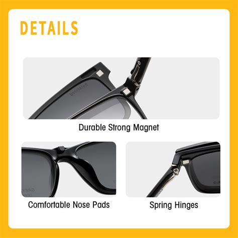 GREY JACK Rectangle Clip on Glasses for Myopic Men Women 6209 ...