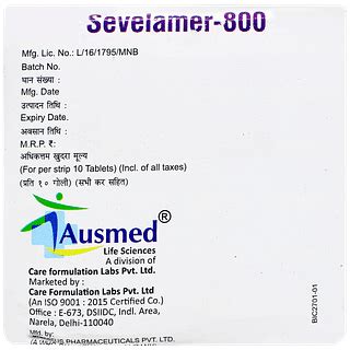 Sevelamer 800 Tablet – Chronic Kidney Disease Management