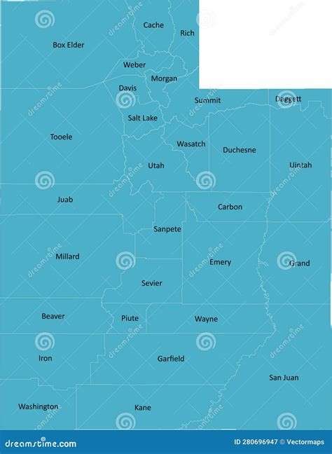 US Utah county map stock vector. Illustration of utah - 280696947