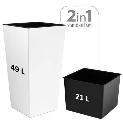 Urbi 49 Litros Tall Pot, Plástico, 32,5 X 32,5 X 61 Cm, Cor Branco ...