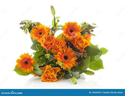 Bouquet of orange flowers stock photo. Image of flowers - 13924934