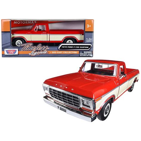 1979 Ford F-150 Pickup Truck Red and Cream 1/24 Diecast Model Car by M – ModelCars.com