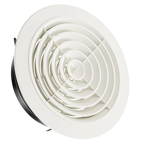 HG POWER 8 Inch Round Air Vent ABS Louver White Grille Cover Adjustable ...