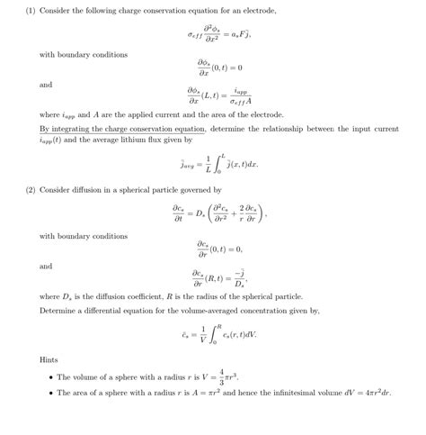 [Solved] (1) Consider the following charge conservation equation for an ...
