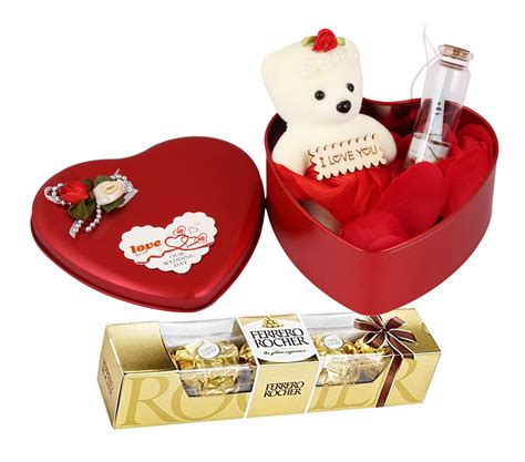 Valentine Day Gift for Girlfriend - Heart Shape Gift Box, Ferrero ...