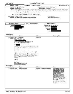 Fillable Online 18/11/2015 Enquiry Trace Form - WhatDoTheyKnow Fax ...