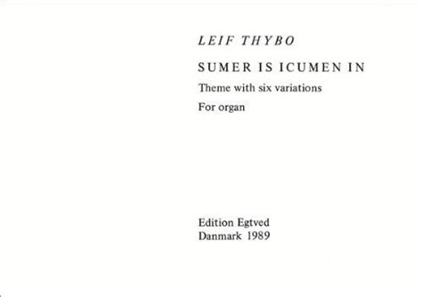 Sumer is Icumen in: Organ : Amazon.in: Books