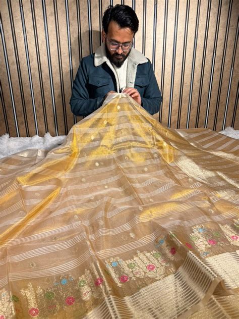 Never Seen Before Copper Tissue Silk Heritage Weave Banarasi Saree ...