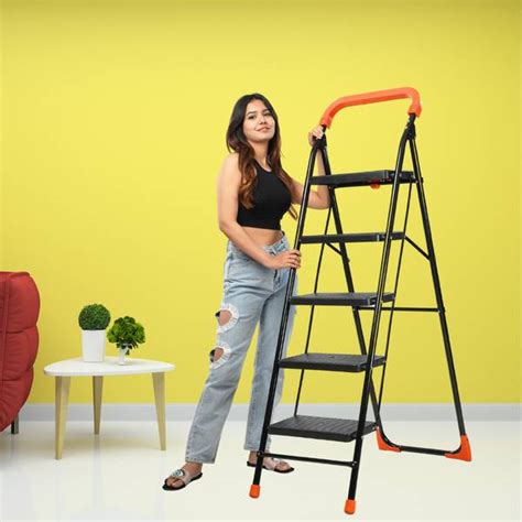 CIPLA PLAST LifeStyle 5 Steps Ladder | Premium Heavy Foldable Ladder ...
